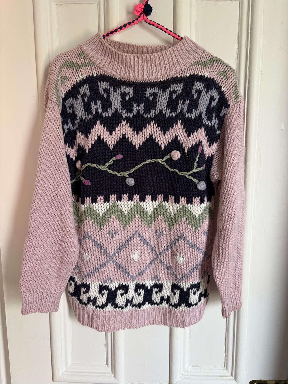 Vintage Ramie Knit Floral Sweater